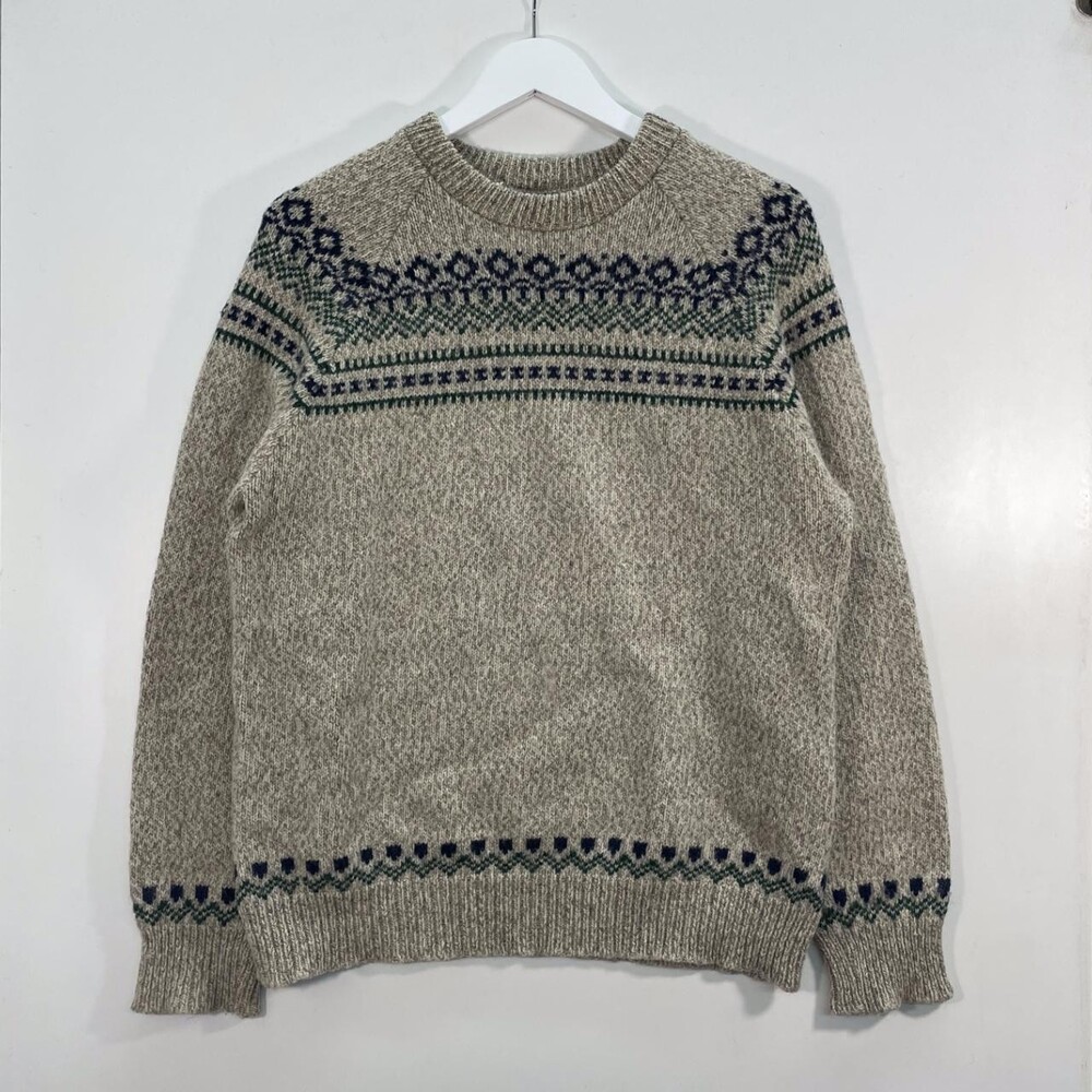 Men's Grey and Cream Jumper